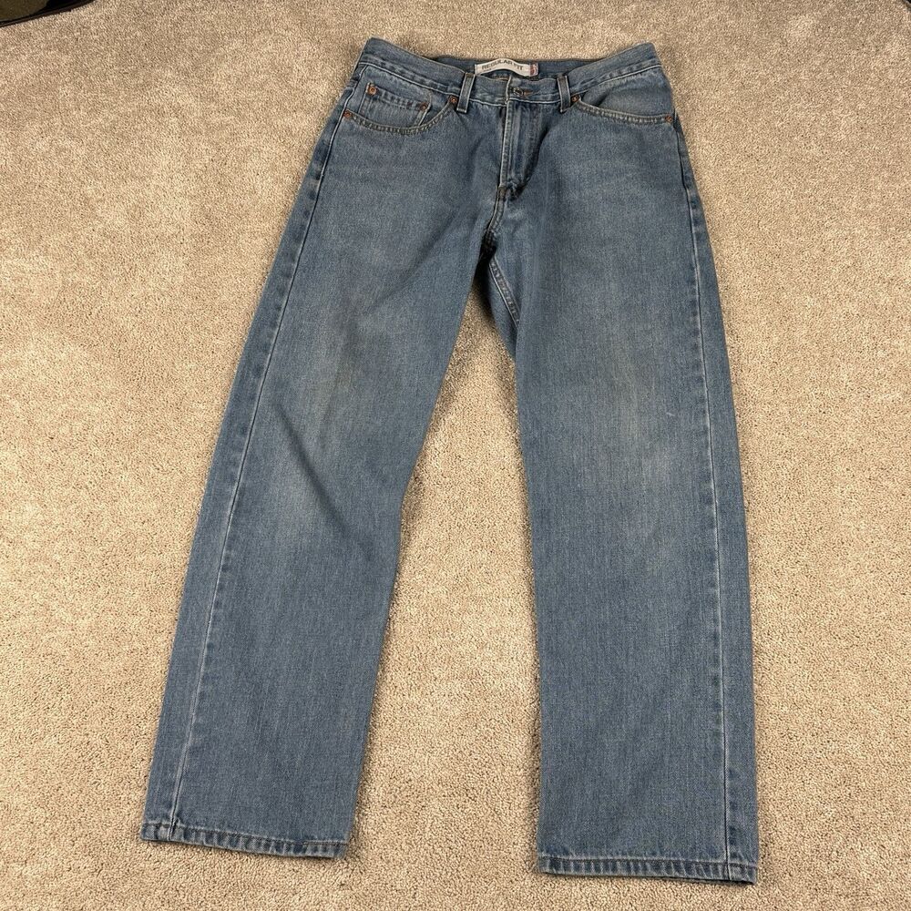 Levi's 505 Regular Fit Straight Light Wash Denim Y2K 2000s Jeans Mens Size 33x30